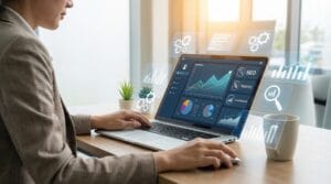 website traffic growth analytics dashboard SEO concept